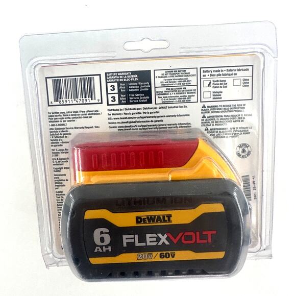 Dewalt DCB606 6AH 20V MAX /60V MAX Flex Volt Lithium Ion Battery - Picture 6 of 8